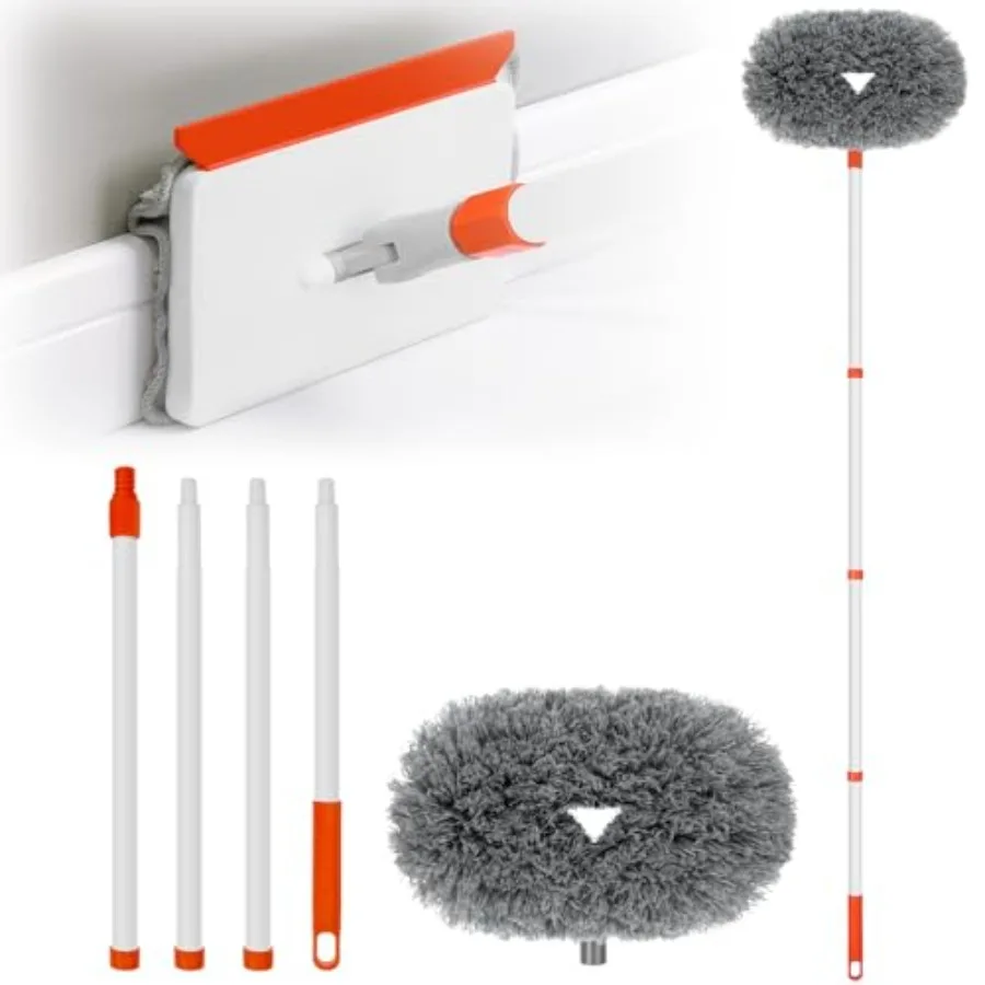 Baseboard Cleaner Tool with Handle, Extendable Long Handle Baseboard Cleaning Duster with Reusable Pads for Floorboard, Ceiling
Baseboard Cleaner Tool with Handle, Extendable Long Handle Baseboard Cleaning Duster with Reusable Pads for Floorboard, Ceiling
