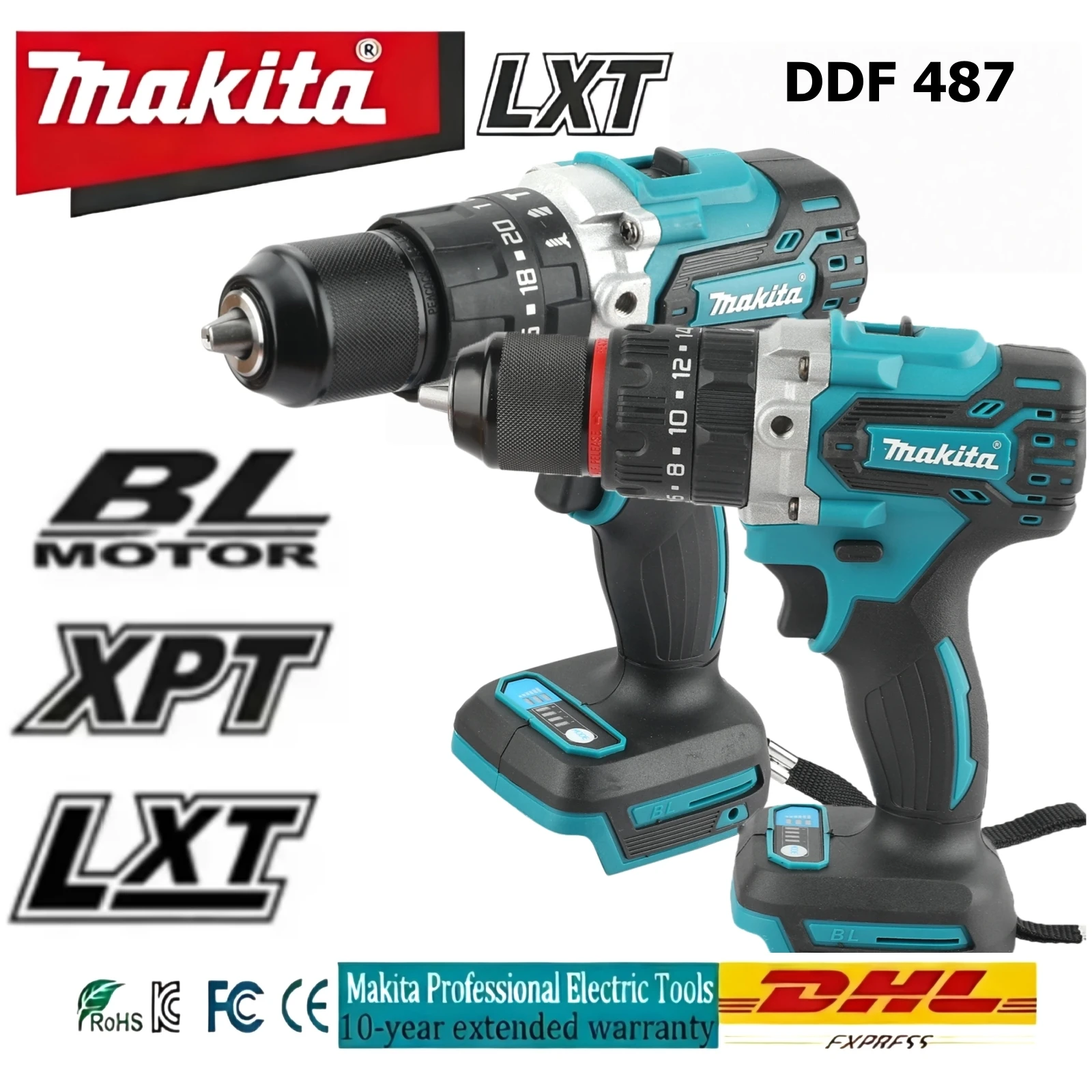 Makita DDF487 18V LXT Brushless Impact Screwdriver Cordless Driver Drill for Makita 18V 6.0Ah Lithium Battery Batteries
Makita DDF487 18V LXT Brushless Impact Screwdriver Cordless Driver Drill for Makita 18V 6.0Ah Lithium Battery Batteries
