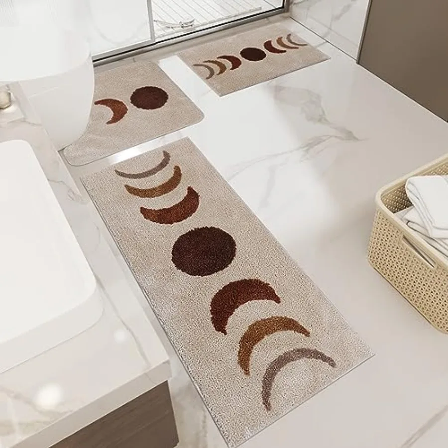 Boho Bathroom Rugs Sets Non-Slip Absorbent Moon Phases Bath Mats Microfiber Bath Rug with Toilet Mats U-Shaped Washable Boho Ar
Boho Bathroom Rugs Sets Non-Slip Absorbent Moon Phases Bath Mats Microfiber Bath Rug with Toilet Mats U-Shaped Washable Boho Ar