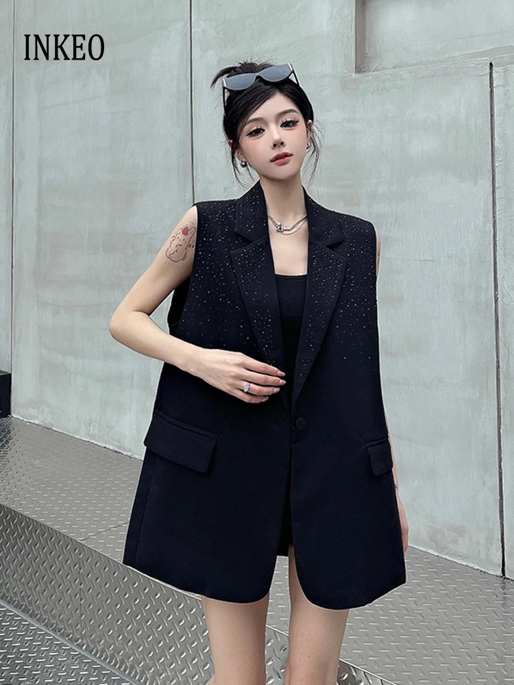Design Women's Rhinestone vest Black Sleeveless blazer 2025 Collection Fashion Single button waistcoat INKEO 5O056 INKEO 4O025
Design Women's Rhinestone vest Black Sleeveless blazer 2025 Collection Fashion Single button waistcoat INKEO 5O056 INKEO 4O025