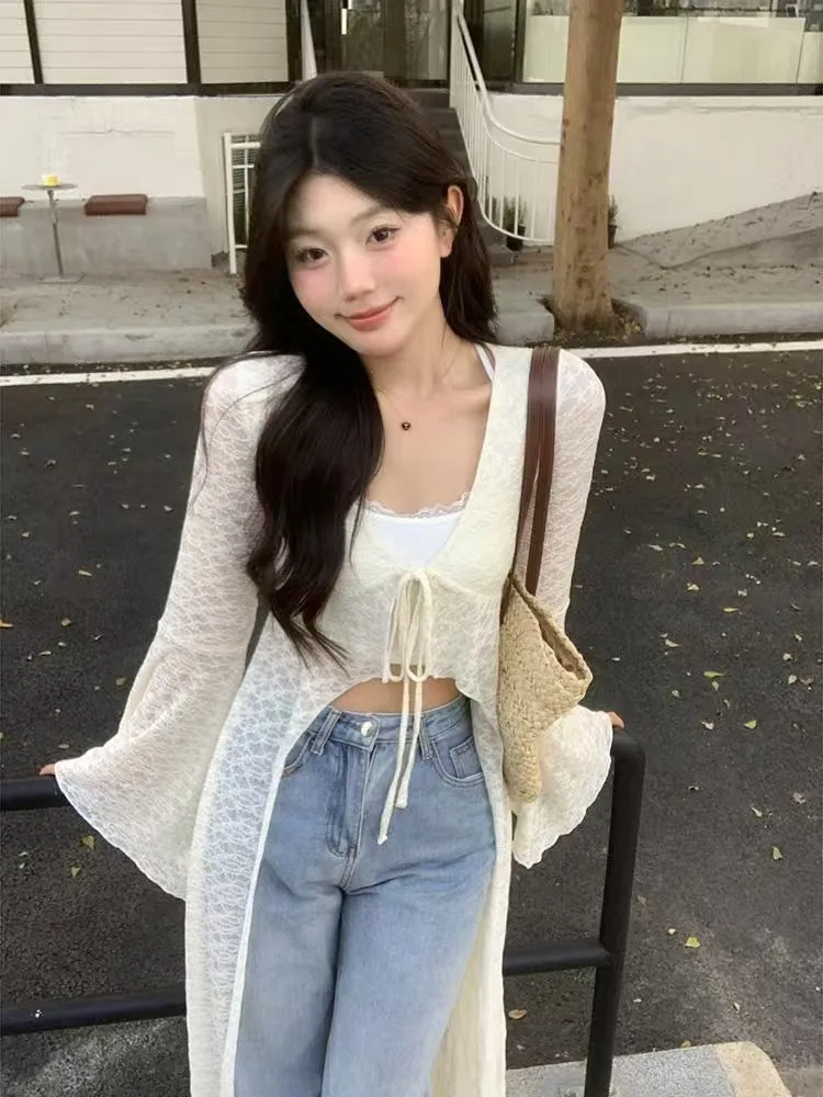 Boho Tied Flared Sleeves Long Blouse Women Clothes Camisas De Mujer Bandage Tunic Shirt Chic Lace See Through Summer Tops Design
Boho Tied Flared Sleeves Long Blouse Women Clothes Camisas De Mujer Bandage Tunic Shirt Chic Lace See Through Summer Tops Design