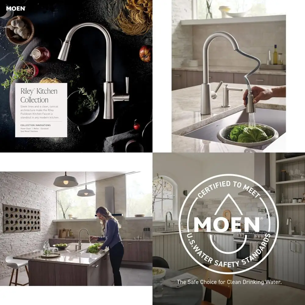One-Handle Pulldown Kitchen Faucet with Power Clean and Relax Docking System
