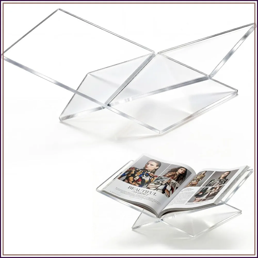 Acrylic Desktop Book Stand, Clear Angled Holder for Cookbooks, Magazines & Art Books, 12×7×5 in Slim Transparent Reading Stand
Acrylic Desktop Book Stand, Clear Angled Holder for Cookbooks, Magazines & Art Books, 12×7×5 in Slim Transparent Reading Stand