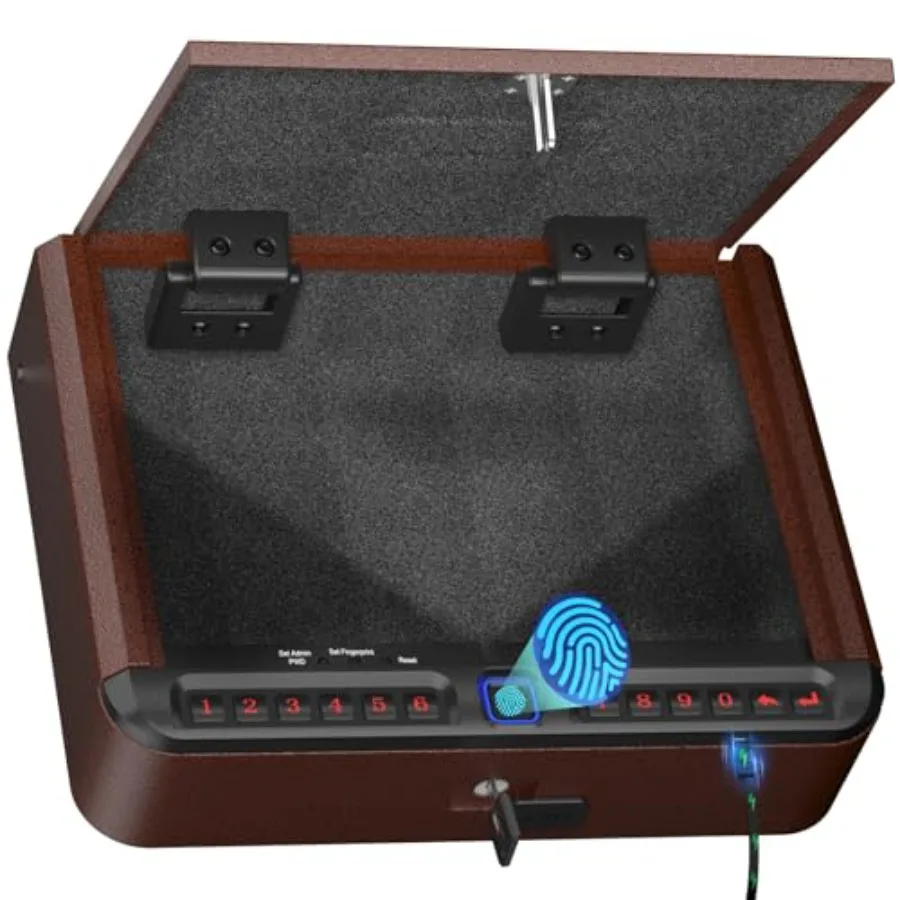 Gun Safe for Handgun - Biometric Pistol Safe 4 Ways Quick Access with Fingerprint/Full-digital Keypad/Key/APP Lock and Security
Gun Safe for Handgun - Biometric Pistol Safe 4 Ways Quick Access with Fingerprint/Full-digital Keypad/Key/APP Lock and Security