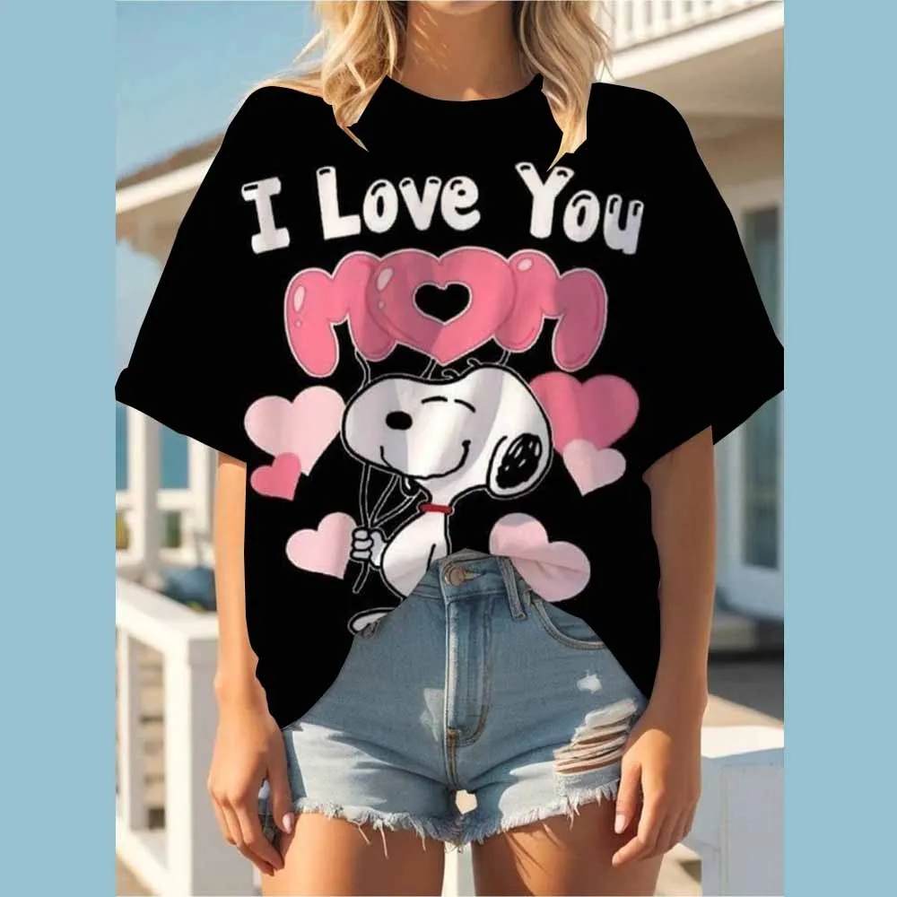 Snoopy Graphic Print T-Shirt Snoopy Pattern Short Sleeve Round Neck Casual Women's Top Perfect for Spring & Summer
Snoopy Graphic Print T-Shirt Snoopy Pattern Short Sleeve Round Neck Casual Women's Top Perfect for Spring & Summer 