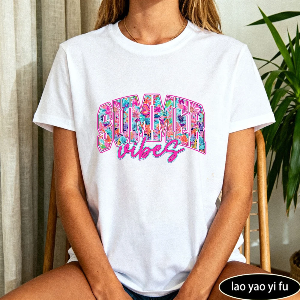 Summer Vibes Floral Graphic T Shirt Women Cotton Y2K Tropical Floral Aesthetic Short Sleeve Summer Lover Beach Vacation Casual T
Summer Vibes Floral Graphic T Shirt Women Cotton Y2K Tropical Floral Aesthetic Short Sleeve Summer Lover Beach Vacation Casual T