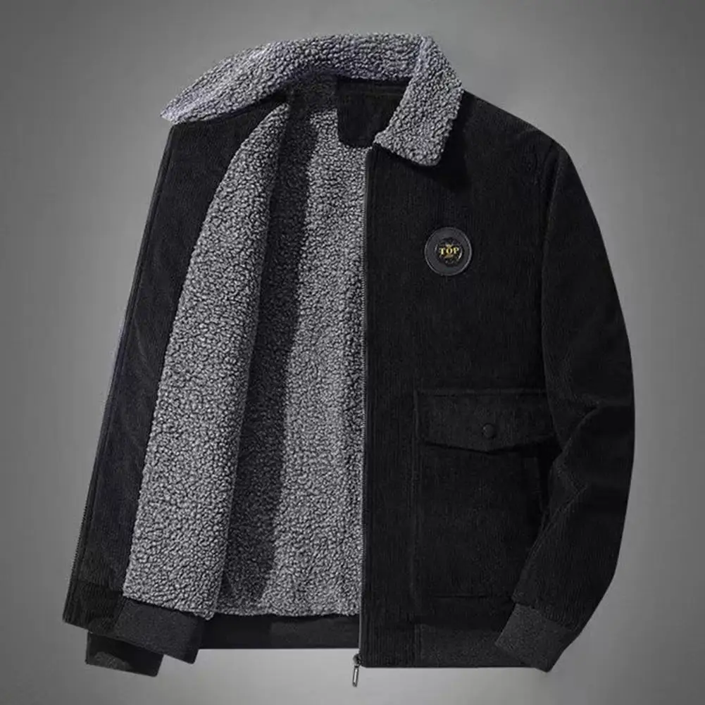 Thick Fleece Lining Corduroy Coat Stylish Men's Corduroy Jacket with Lapel Flap Pockets Fleece Lining Autumn Winter Casual Coat
Thick Fleece Lining Corduroy Coat Stylish Men's Corduroy Jacket with Lapel Flap Pockets Fleece Lining Autumn Winter Casual Coat