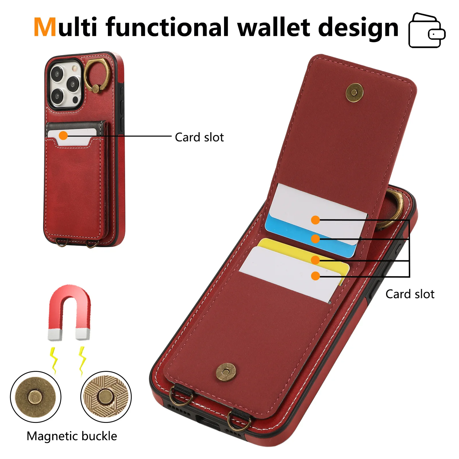 Wallet Business Ring Card Slot Holder Leather Case For iPhone 16 Pro Max 16e 15 Plus 14 13 12 11 Pro Max Kickstand Cover
Wallet Business Ring Card Slot Holder Leather Case For iPhone 16 Pro Max 16e 15 Plus 14 13 12 11 Pro Max Kickstand Cover