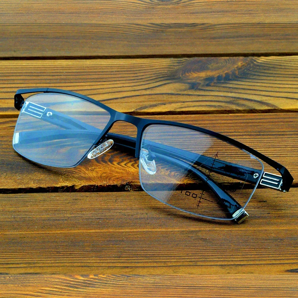 Clara Vida Business Men Half Rim Progressive Photochromic Reading Glasses with PU Case +0.75 to +4 See Near N Far
Clara Vida Business Men Half Rim Progressive Photochromic Reading Glasses with PU Case +0.75 to +4 See Near N Far