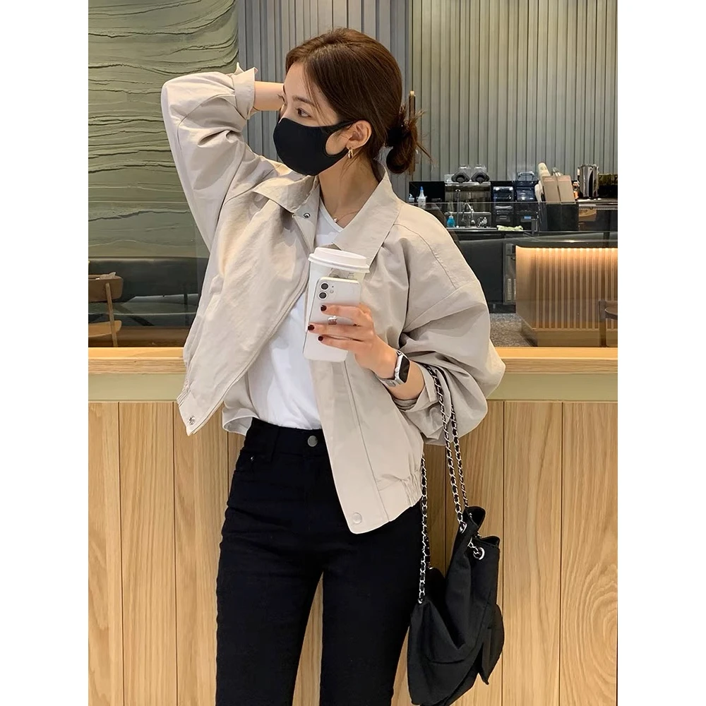 Ele Pure Color ort Jaet Women's Casual Sle Korean Version Simple Match All Spring Autumn New Model Workwear Top
Ele Pure Color ort Jaet Women's Casual Sle Korean Version Simple Match All Spring Autumn New Model Workwear Top