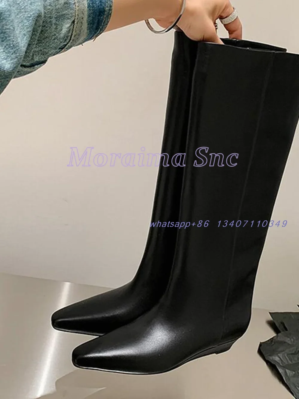 Pointed Toe Wedges Knee High Boots Slip On Black Plaid Sexy Fashion Women's Long Chelsea Boots Autumn Winter 2024 New Arrivals
Pointed Toe Wedges Knee High Boots Slip On Black Plaid Sexy Fashion Women's Long Chelsea Boots Autumn Winter 2024 New Arrivals