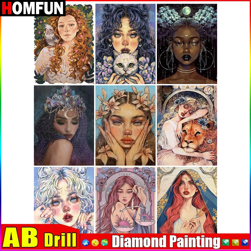 HOMFUN AB 5D Diamond Pattern Rhinestone Needlework Diy Diamond Painting Cross Stitch "Portrait Girl" Diamond Embroidery
HOMFUN AB 5D Diamond Pattern Rhinestone Needlework Diy Diamond Painting Cross Stitch "Portrait Girl" Diamond Embroidery