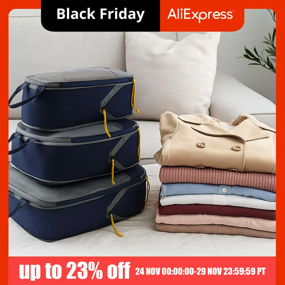 4Pcs/Set Oxford Fabric Luggage Compression Packing Bags Large Capacity Space Saving Clothes Storage Bag Expandable Lightweight 
4Pcs/Set Oxford Fabric Luggage Compression Packing Bags Large Capacity Space Saving Clothes Storage Bag Expandable Lightweight