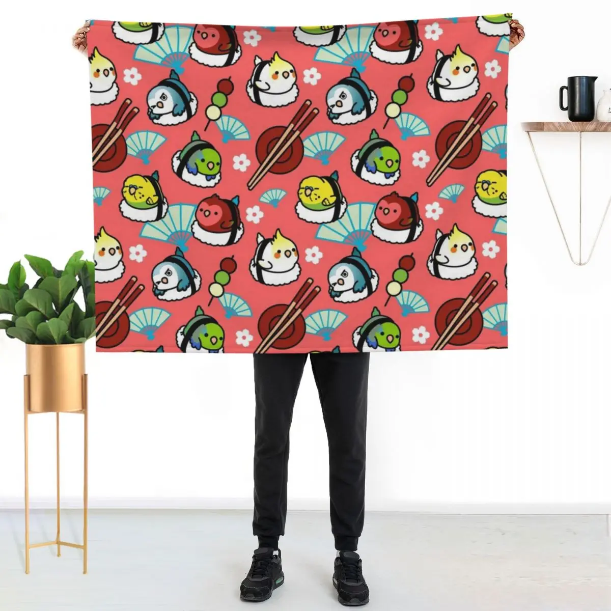 Sushi Time with Cody the Lovebird & Friends Throw Blanket Stain Resistant Cozy Warm Blanket
Sushi Time with Cody the Lovebird & Friends Throw Blanket Stain Resistant Cozy Warm Blanket