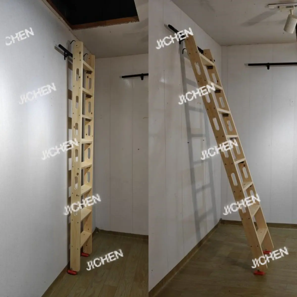 JC Black Bookshelf Slide Ladder Wine Cabinet Library Track Solid Wood Climbing Telescopic Platform Mobile Loft Stairs
JC Black Bookshelf Slide Ladder Wine Cabinet Library Track Solid Wood Climbing Telescopic Platform Mobile Loft Stairs