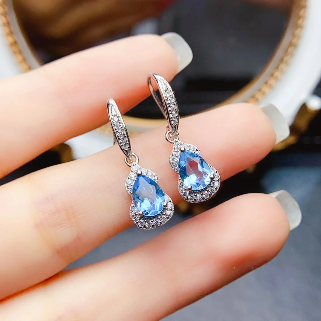 FS S925 Sterling Silver 5*7mm Natural Topaz Earrings for Women Fine Charm Weddings Jewelry Certificate MeiBaPJ Official Store
FS S925 Sterling Silver 5*7mm Natural Topaz Earrings for Women Fine Charm Weddings Jewelry Certificate MeiBaPJ Official Store