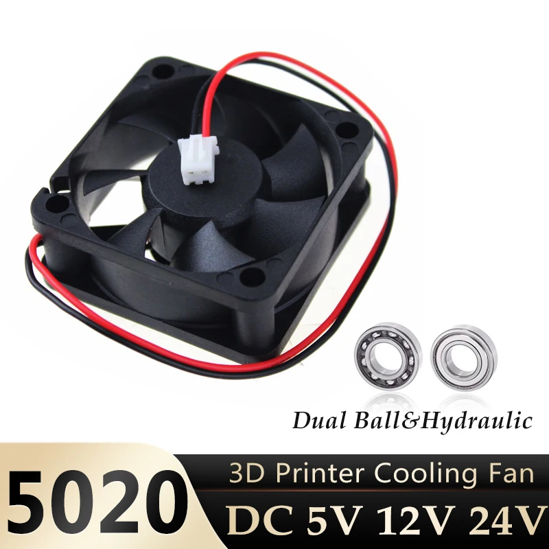 Gdstime 50mm 5020 Fan 24V 12V 5V Mini CPU Cooler Dual Ball/Sleeve Cooling Fan 50x50x20mm DC Brushless Fan 2PIN 3D Printer Fan
Gdstime 50mm 5020 Fan 24V 12V 5V Mini CPU Cooler Dual Ball/Sleeve Cooling Fan 50x50x20mm DC Brushless Fan 2PIN 3D Printer Fan