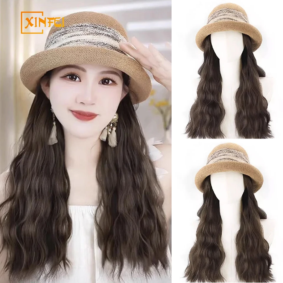 XINFEI Synthetic 40 cm fisherman hat long straight hair long curly hair wig baseball cap duckbill cap Lafite hat holiday hat
XINFEI Synthetic 40 cm fisherman hat long straight hair long curly hair wig baseball cap duckbill cap Lafite hat holiday hat