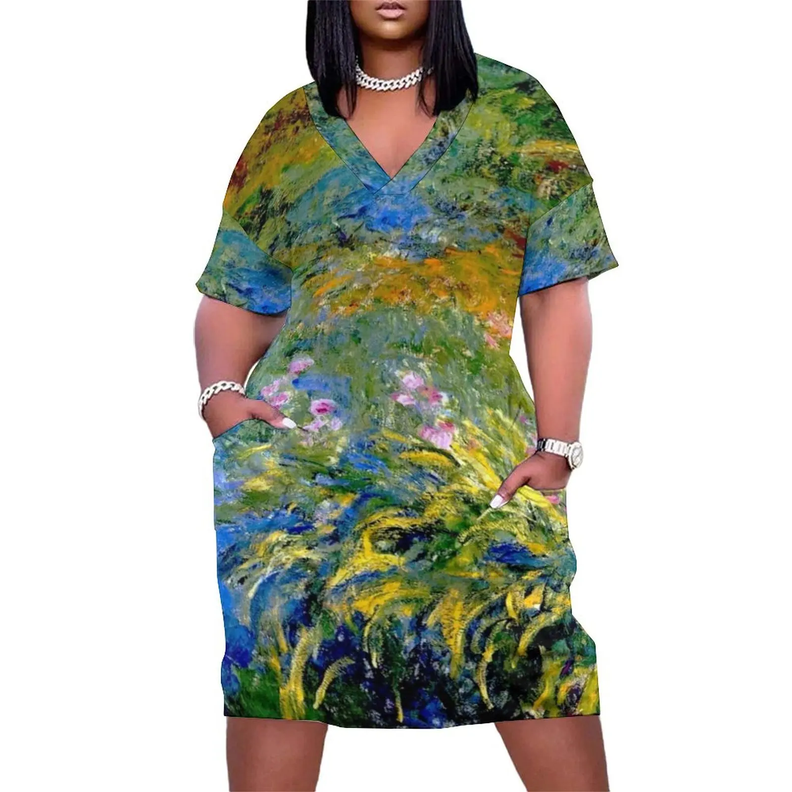 Irises by The Pond Claude Monet Floral Inspired Loose Pocket Dress summer dresses Long veiled dresses dress korean style
Irises by The Pond Claude Monet Floral Inspired Loose Pocket Dress summer dresses Long veiled dresses dress korean style