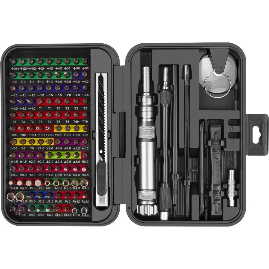 Набор прецизионных отверток 132 в 1, набор магнитных отверток для ремонта тонкой электроники, идеально подходит для компьютера, ПК, MacBook, ноутбука Ta
Набор прецизионных отверток 132 в 1, набор магнитных отверток для ремонта тонкой электроники, идеально подходит для компьютера, ПК, MacBook, ноутбука Ta