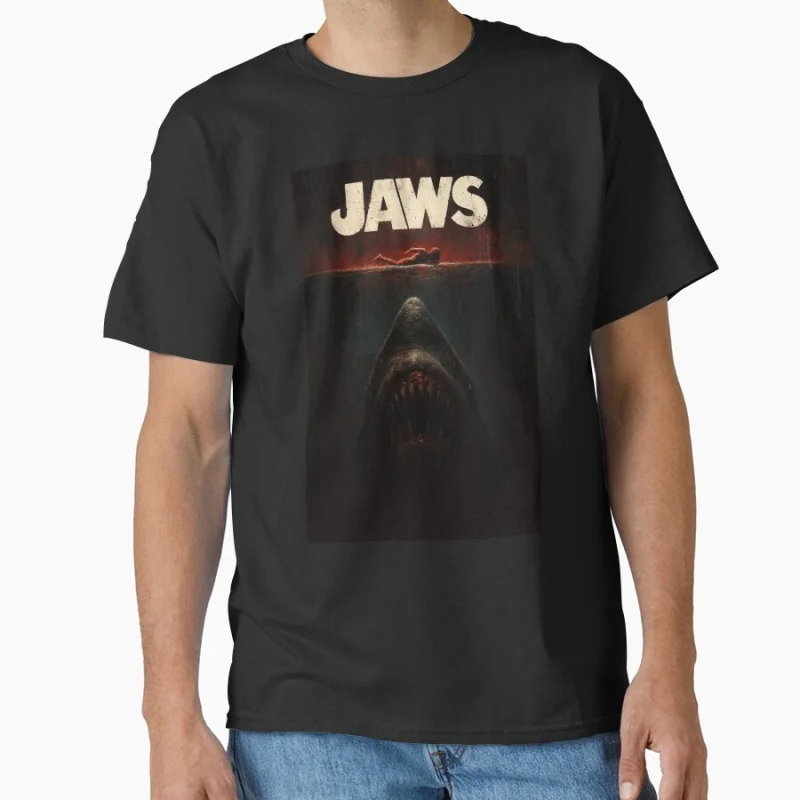 Jaws The Great White Shark Attack 80s Retro Horro Movie Jaws 50Th Anniversary gift t shirt Large size tops 
Jaws The Great White Shark Attack 80s Retro Horro Movie Jaws 50Th Anniversary gift t shirt Large size tops