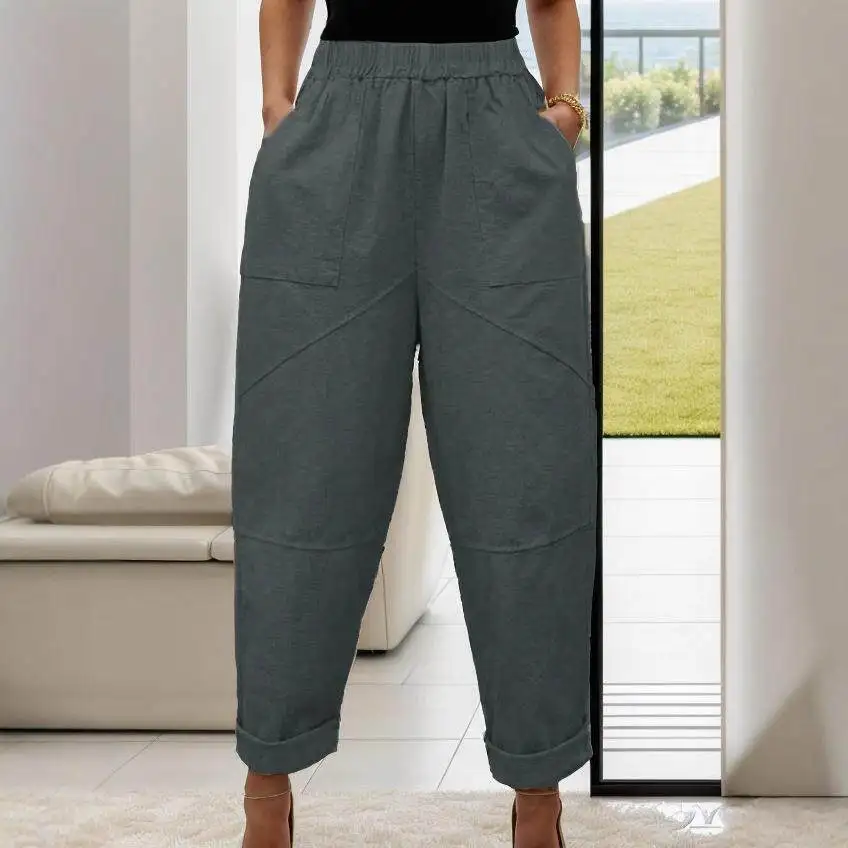 Fashionable Pure Color Harlan Pants Women's Casual Trousers with Pockets Autumn Winter New Arrival Comfortable Long Pants
Fashionable Pure Color Harlan Pants Women's Casual Trousers with Pockets Autumn Winter New Arrival Comfortable Long Pants