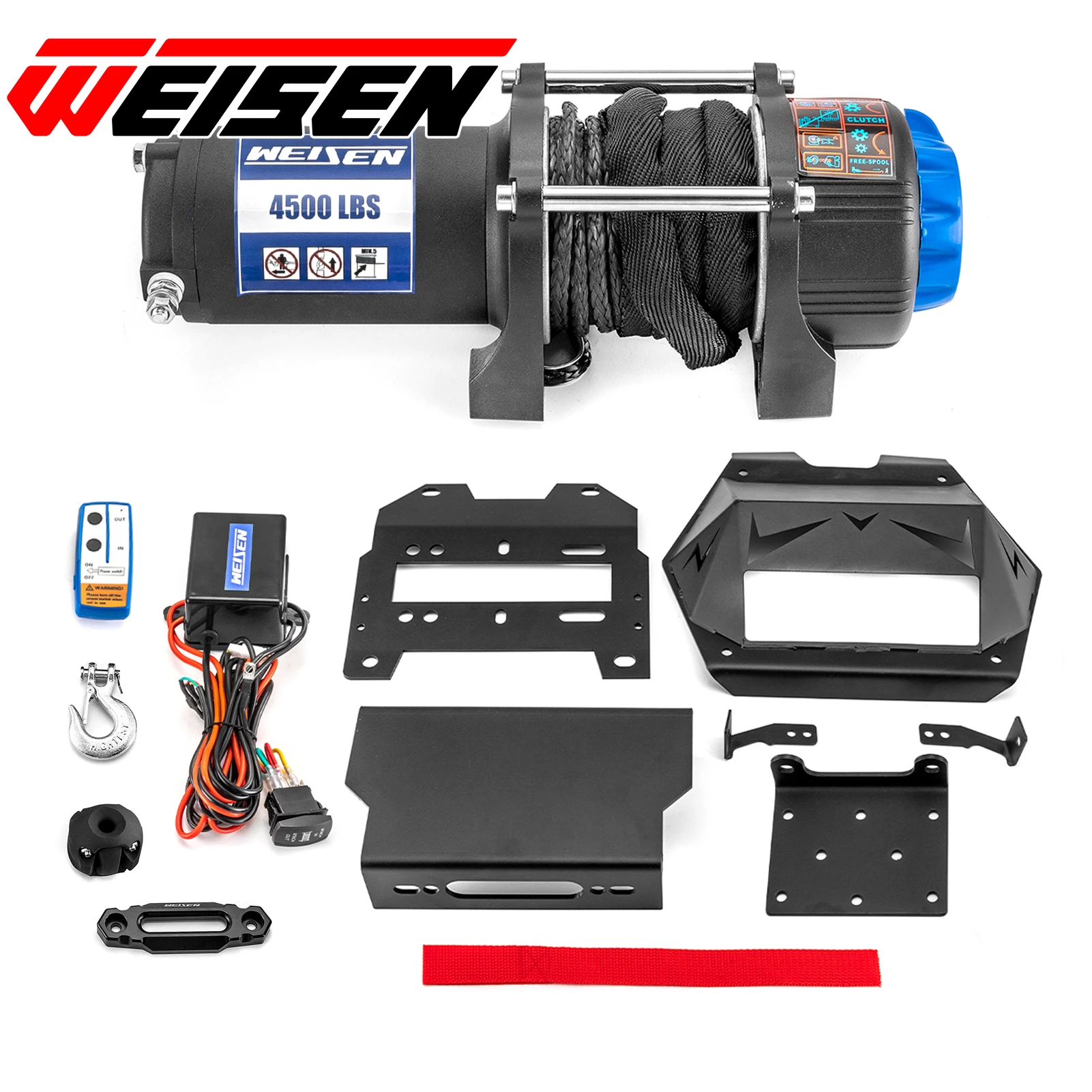 UTV ATV 4500lb 12V Electric Winch Kit Winch Mount Synthetic Rope Hawse Fairlead for 2022-2024 Polaris RZR Turbo Pro R 2/4
UTV ATV 4500lb 12V Electric Winch Kit Winch Mount Synthetic Rope Hawse Fairlead for 2022-2024 Polaris RZR Turbo Pro R 2/4