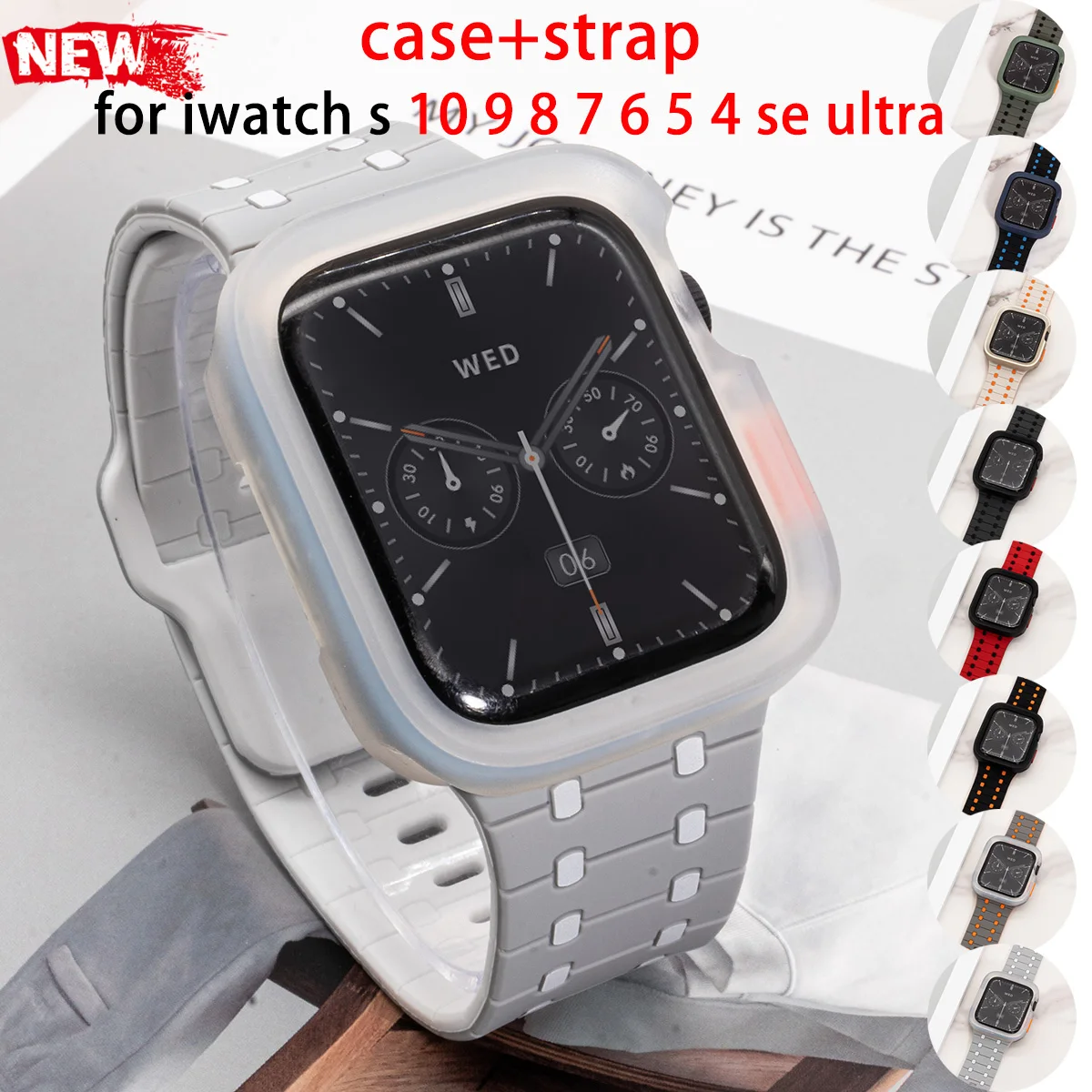 Силиконовый чехол + ремешок для Apple Watch 40 41 44 45 мм 49 мм 42 мм эластичный браслет для iwatch 10 9 8 7 6 5 4 se аксессуары для умных часов
Силиконовый чехол + ремешок для Apple Watch 40 41 44 45 мм 49 мм 42 мм эластичный браслет для iwatch 10 9 8 7 6 5 4 se аксессуары для умных часов