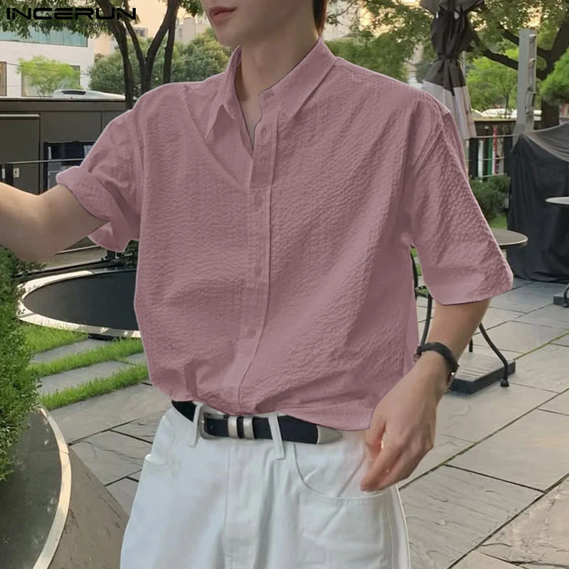 INCERUN Men Shirt Solid Color Lapel Short Sleeve Button Streetwear Men Clothing Summer 2025 Korean Fashion Casual Male Shirts
INCERUN Men Shirt Solid Color Lapel Short Sleeve Button Streetwear Men Clothing Summer 2025 Korean Fashion Casual Male Shirts