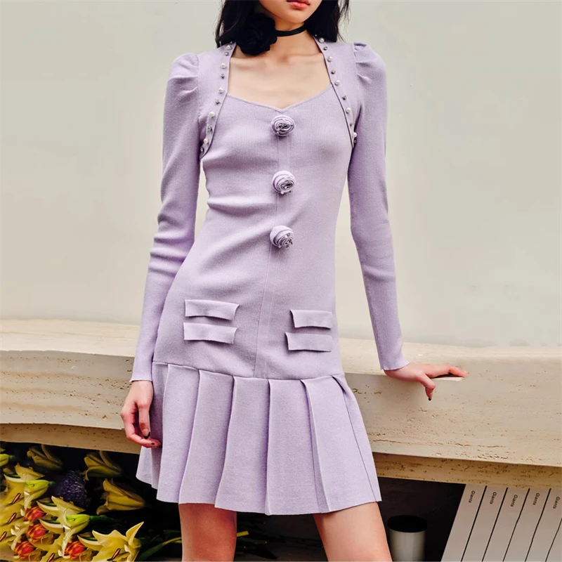 2025 spring new women's V-neck 3D three-dimensional rose decorated long-sleeved knit dress y2k high quality fashion mini skirt
2025 spring new women's V-neck 3D three-dimensional rose decorated long-sleeved knit dress y2k high quality fashion mini skirt