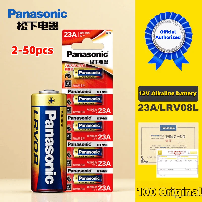 Panasonic 27A 12V A27 Alkaline Button Battery Disposable Dry Cell for Remote Control Doorbell Car Alarm Small Electronic Devices
Panasonic 27A 12V A27 Alkaline Button Battery Disposable Dry Cell for Remote Control Doorbell Car Alarm Small Electronic Devices