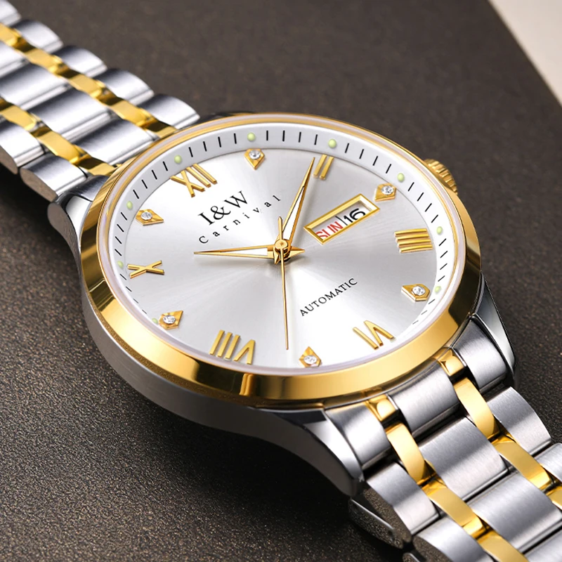 I&W Luxury Gold Watch Japan SEIKO Movement Automatic Mechanical Wristwatches Sapphire Waterproof Full Steel Watches for Man 2025
I&W Luxury Gold Watch Japan SEIKO Movement Automatic Mechanical Wristwatches Sapphire Waterproof Full Steel Watches for Man 2025