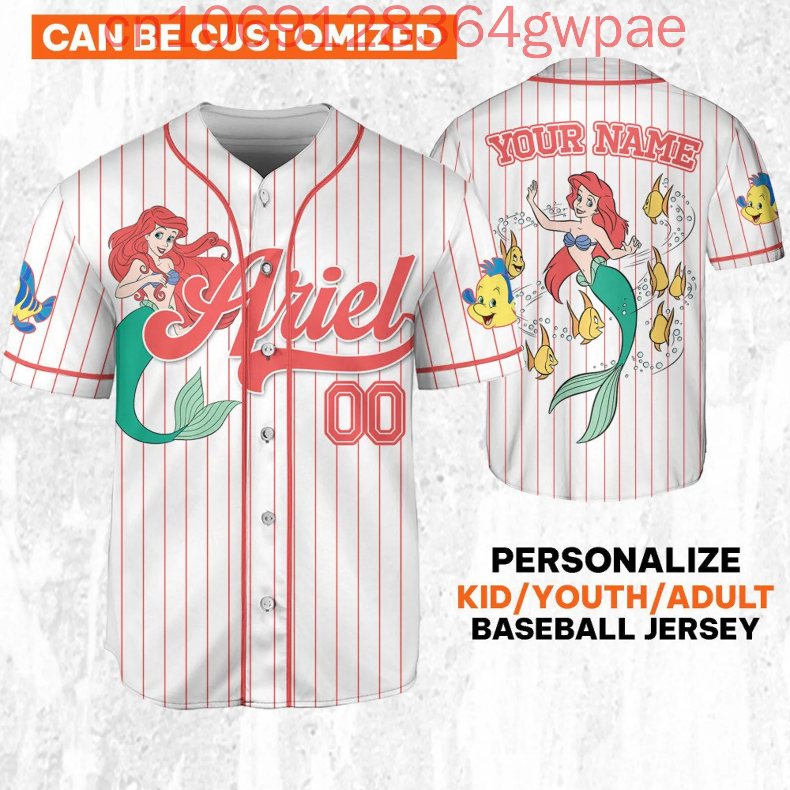 The Little Mermaid Ariel Baseball Jersey Men's Women's Kids Casual Baseball Shirts Disney Summer Short Sleeve Baseball Uniforms
The Little Mermaid Ariel Baseball Jersey Men's Women's Kids Casual Baseball Shirts Disney Summer Short Sleeve Baseball Uniforms
