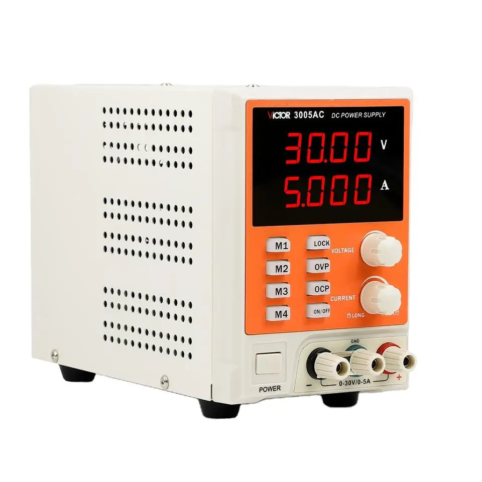 Регулятор напряжения VICTOR 3005AC, 30 В, 5 А, регулируемый OVP OCP, 4-значный дисплей, верхний тип, программно-управляемый импульсный источник питания постоянного тока
Регулятор напряжения VICTOR 3005AC, 30 В, 5 А, регулируемый OVP OCP, 4-значный дисплей, верхний тип, программно-управляемый импульсный источник питания постоянного тока