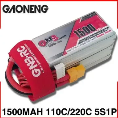 GAONENG GNB Battery 18.5V 110C/220C 1500mAh 5S for RC FPV Racing Drone airplane
GAONENG GNB Battery 18.5V 110C/220C 1500mAh 5S for RC FPV Racing Drone airplane