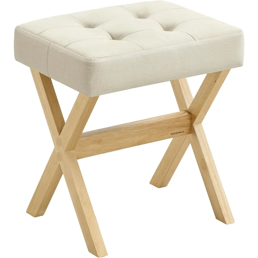Padded Vanity Stool with Solid Wood X Legs for Bedroom Closet Entryway 12.6x16.5x18.1 Inches
Padded Vanity Stool with Solid Wood X Legs for Bedroom Closet Entryway 12.6x16.5x18.1 Inches