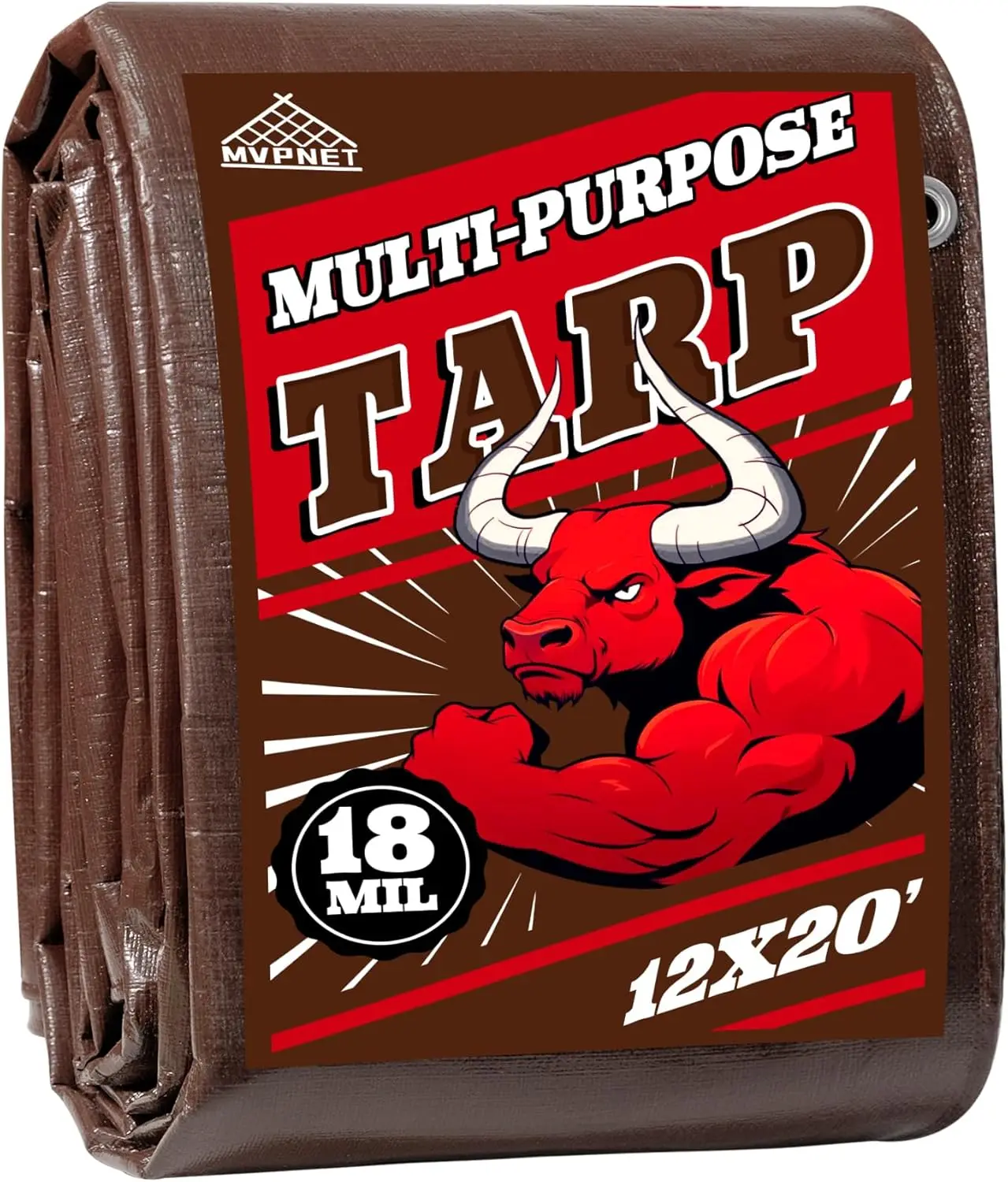 18 Mil Heavy Duty Tarp 12x20FT, 100% Waterproof, UV Resistant, Reinforced Edges & Brass Grommets for Outdoor Use
18 Mil Heavy Duty Tarp 12x20FT, 100% Waterproof, UV Resistant, Reinforced Edges & Brass Grommets for Outdoor Use