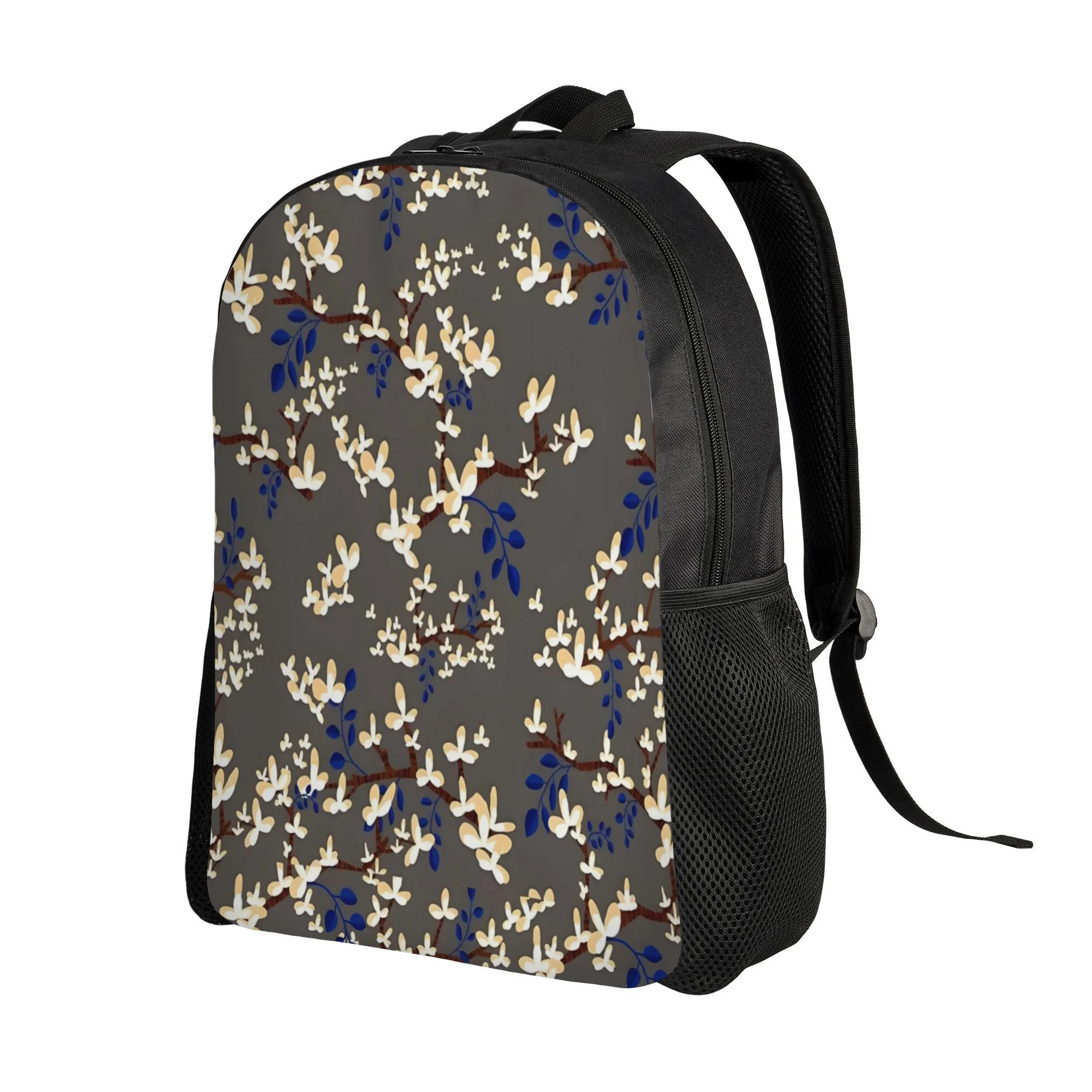 1 large-capacity backpack - dark brown/beige/black/gray cherry blossom pattern, college travel bag with thickened shoulder
1 large-capacity backpack - dark brown/beige/black/gray cherry blossom pattern, college travel bag with thickened shoulder