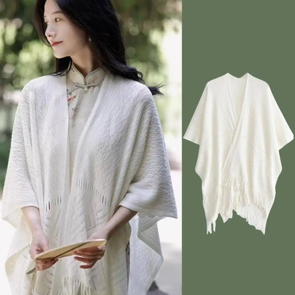 Lightweight Knitted Shawl for Air Conditioned Office Hollow out Tassel Fashion White Cloak Thin Style Women's Outer...
Lightweight Knitted Shawl for Air Conditioned Office Hollow out Tassel Fashion White Cloak Thin Style Women's Outer...