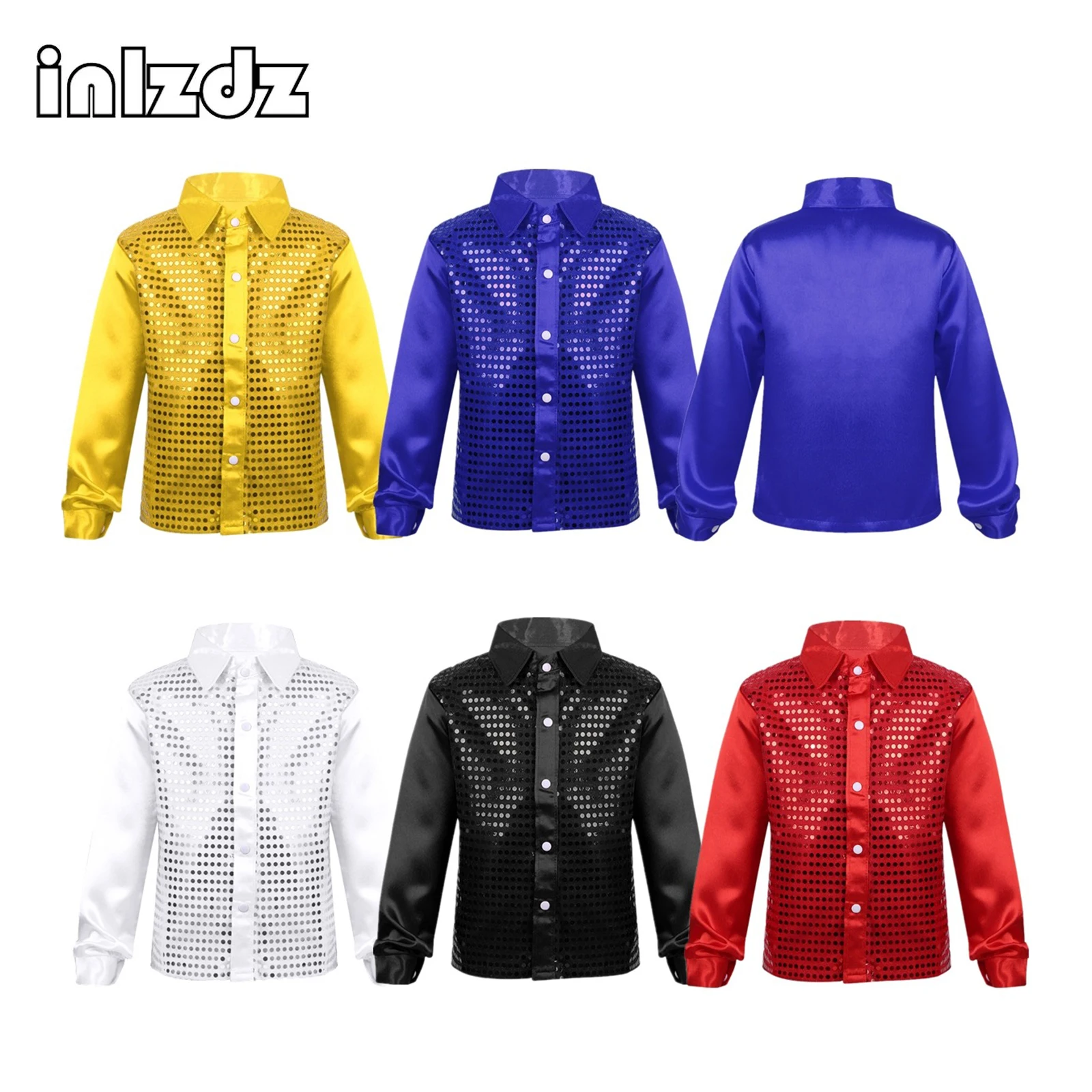 Boys Girls Fashion Sequins Shirts Disco Jazz Dance Tops Long Sleeve Spread Collar T-Shirt Choir Street Dancewear for Performance
Boys Girls Fashion Sequins Shirts Disco Jazz Dance Tops Long Sleeve Spread Collar T-Shirt Choir Street Dancewear for Performance