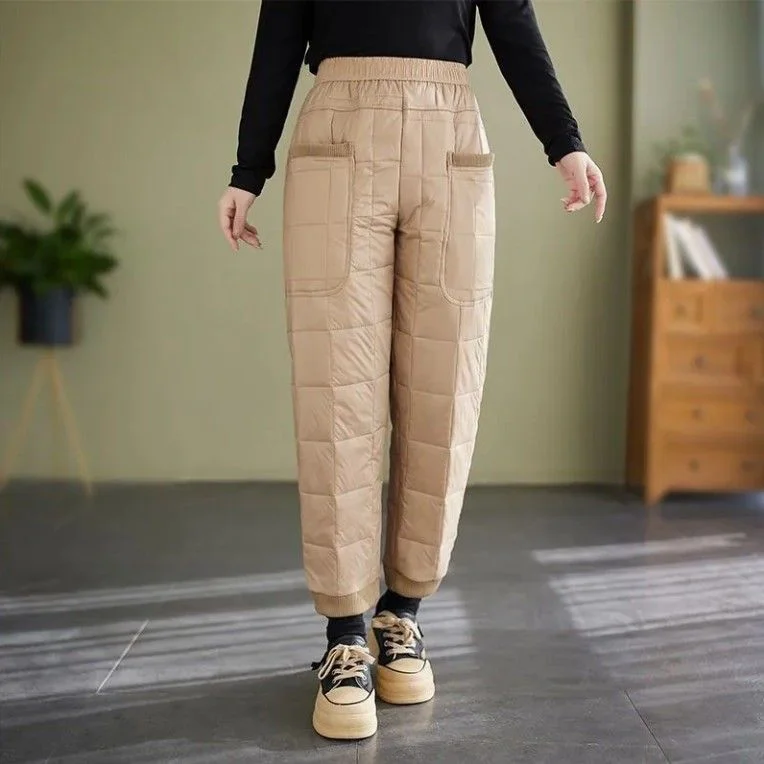 Winter Harlan Pants Women's Diamond Pattern down Cotton Snowproof Warm Trendy High Waist Seven/Nine Points Polyester Fiber Co...
Winter Harlan Pants Women's Diamond Pattern down Cotton Snowproof Warm Trendy High Waist Seven/Nine Points Polyester Fiber Co...