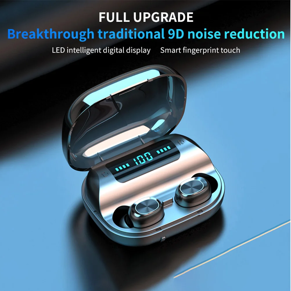 Wireless Earbuds Headphones Black Hifi Sound Noise Reduction Touch Control Led Display Charging Case Power Bank
Wireless Earbuds Headphones Black Hifi Sound Noise Reduction Touch Control Led Display Charging Case Power Bank