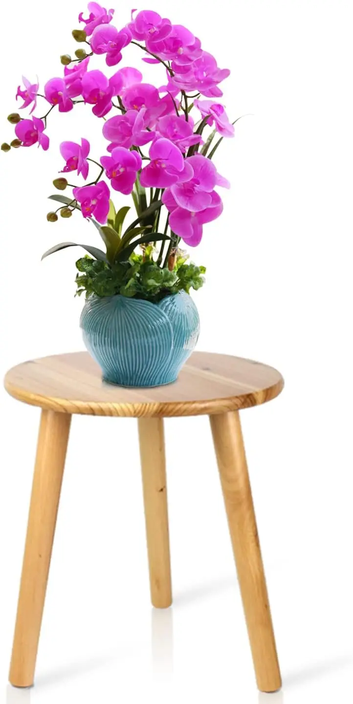 Mid Century Plant Stand for Small Plants, Round Side Table, Natural Wood
Mid Century Plant Stand for Small Plants, Round Side Table, Natural Wood