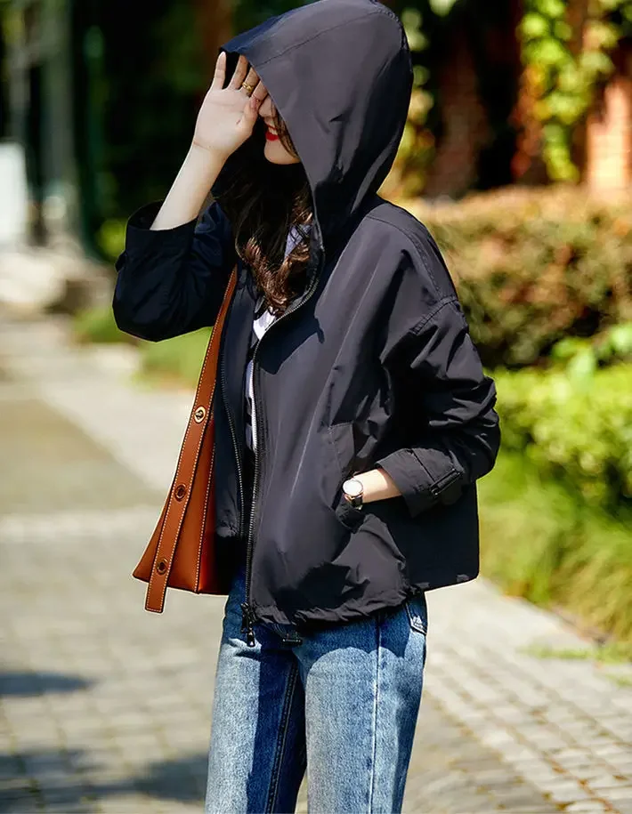Woman's Jackets Coat Autumn/winter Korean Style Fashionable Hooded Zipper Solid Color Ladies Top
Woman's Jackets Coat Autumn/winter Korean Style Fashionable Hooded Zipper Solid Color Ladies Top