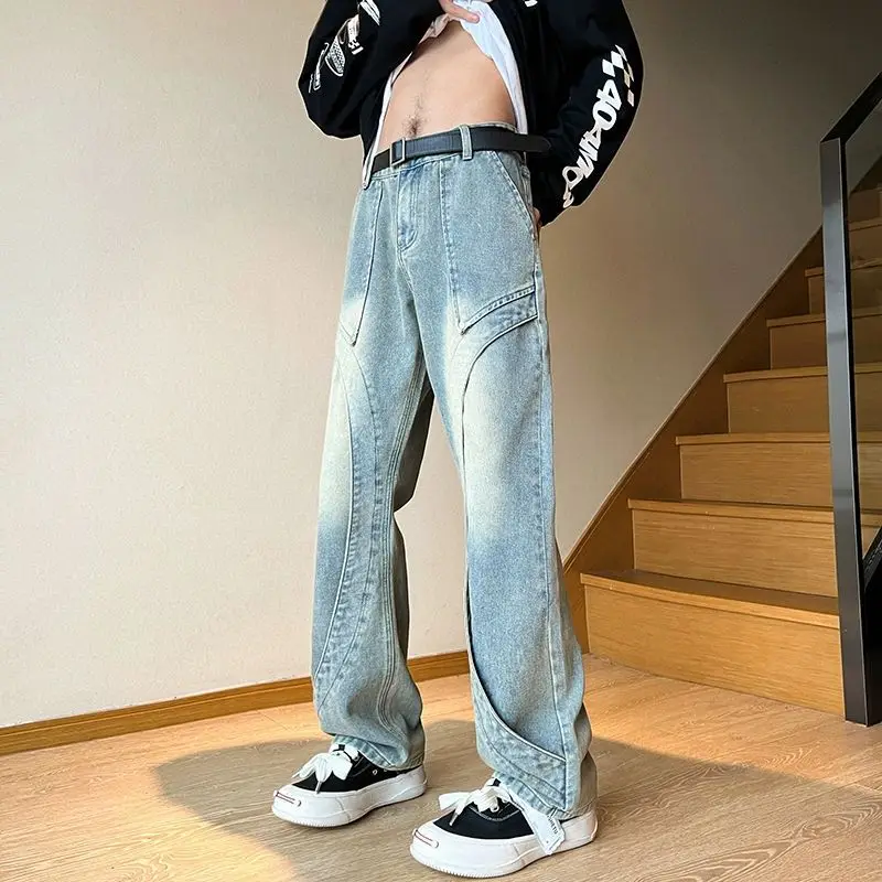 Four Seasons Men'a American Fashion Solid Color Loose Flare Pants Casual Trendy American High Street Spliced Trousers Streetwear
Four Seasons Men'a American Fashion Solid Color Loose Flare Pants Casual Trendy American High Street Spliced Trousers Streetwear