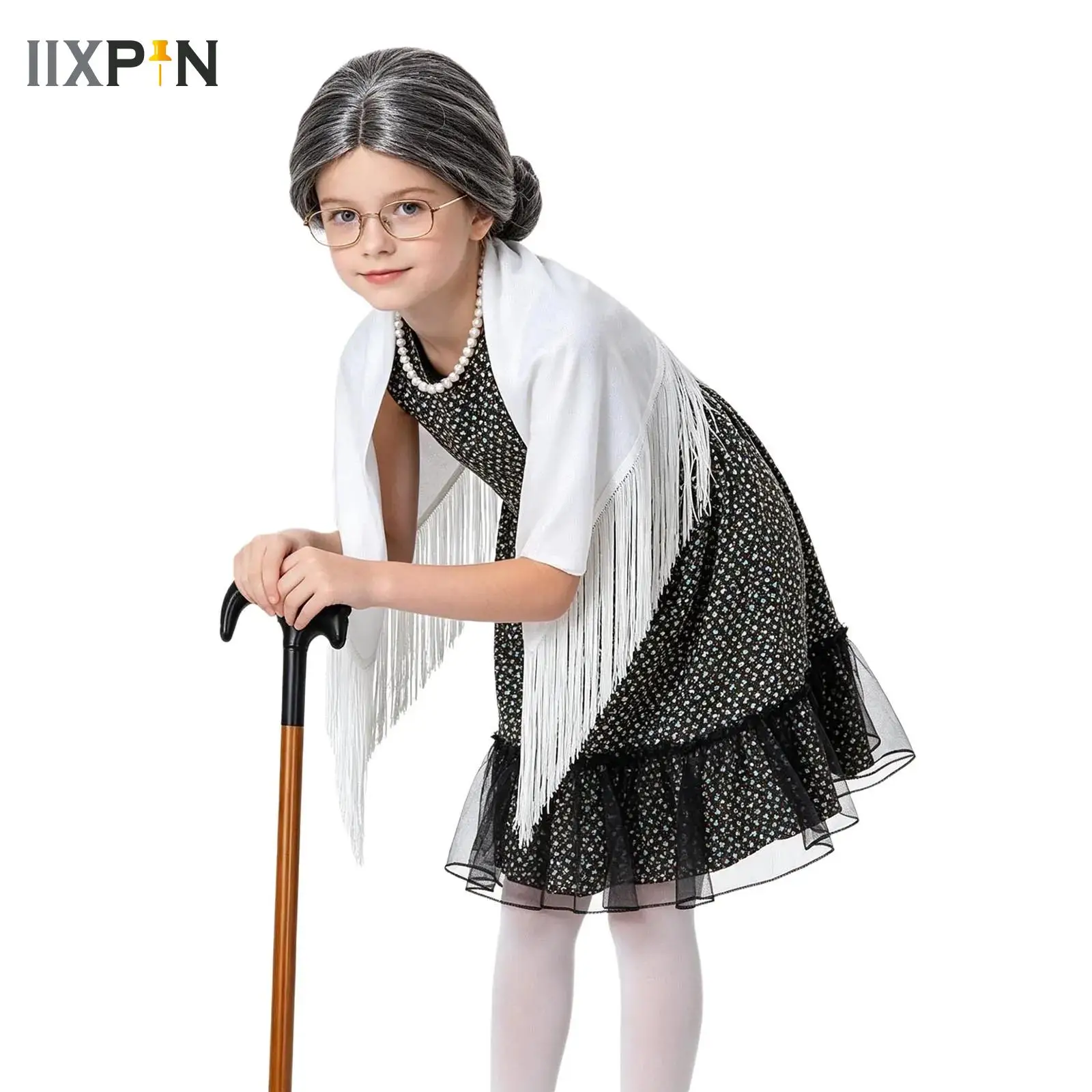 Girls Granny Costume Set Teens 100 Days of School Old Lady Dress+Outwear+Accessories Suit Halloween Carnival Performance Clothes
Girls Granny Costume Set Teens 100 Days of School Old Lady Dress+Outwear+Accessories Suit Halloween Carnival Performance Clothes