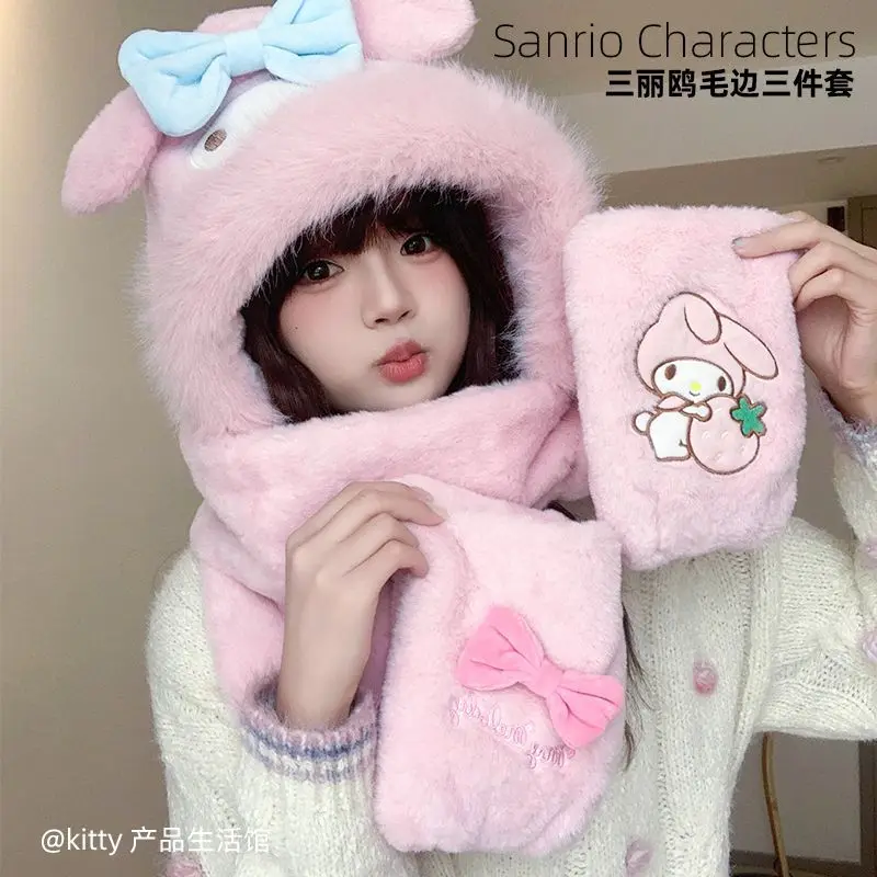 Hellokitty женская плюшевая шапка, шарф, перчатки, три в одном, зимние Cinnamoroll, аниме, теплые и морозостойкие заусенцы, плюшевые милые девушки
Hellokitty женская плюшевая шапка, шарф, перчатки, три в одном, зимние Cinnamoroll, аниме, теплые и морозостойкие заусенцы, плюшевые милые девушки