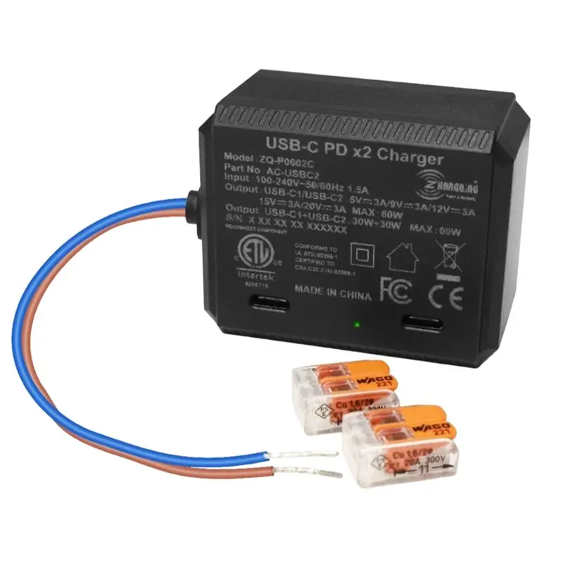ABKI-AC To Type-C Power Supply Upgrade PD3.0, Dual Output Ports, 60W Maximum Per Port Protocol
ABKI-AC To Type-C Power Supply Upgrade PD3.0, Dual Output Ports, 60W Maximum Per Port Protocol