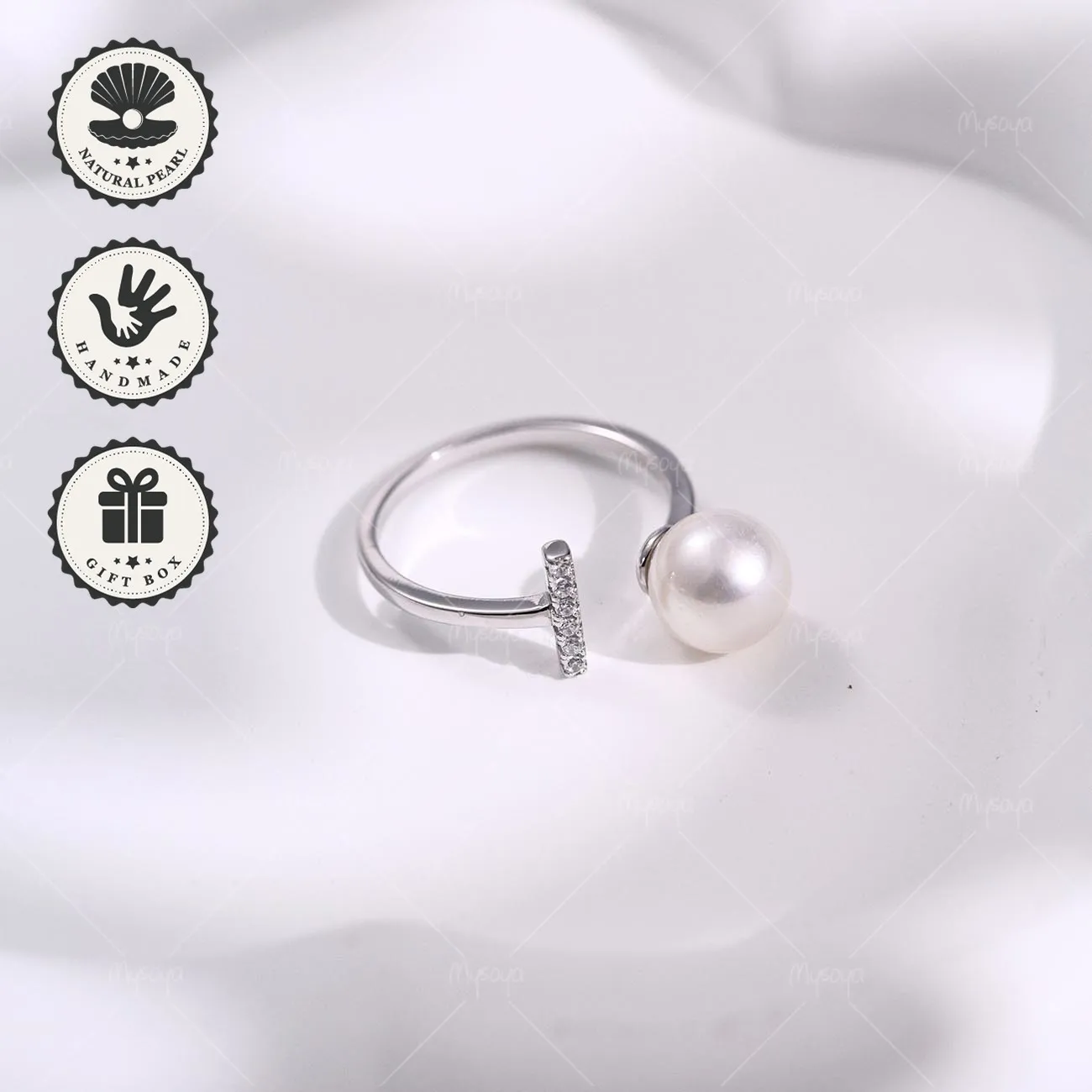 Mysoya Japanese Akoya Pearl Open Ring 7.5–8mm S925 Silvery With Gift Box Valentine’s Day Birthday Gift For Her
Mysoya Japanese Akoya Pearl Open Ring 7.5–8mm S925 Silvery With Gift Box Valentine’s Day Birthday Gift For Her