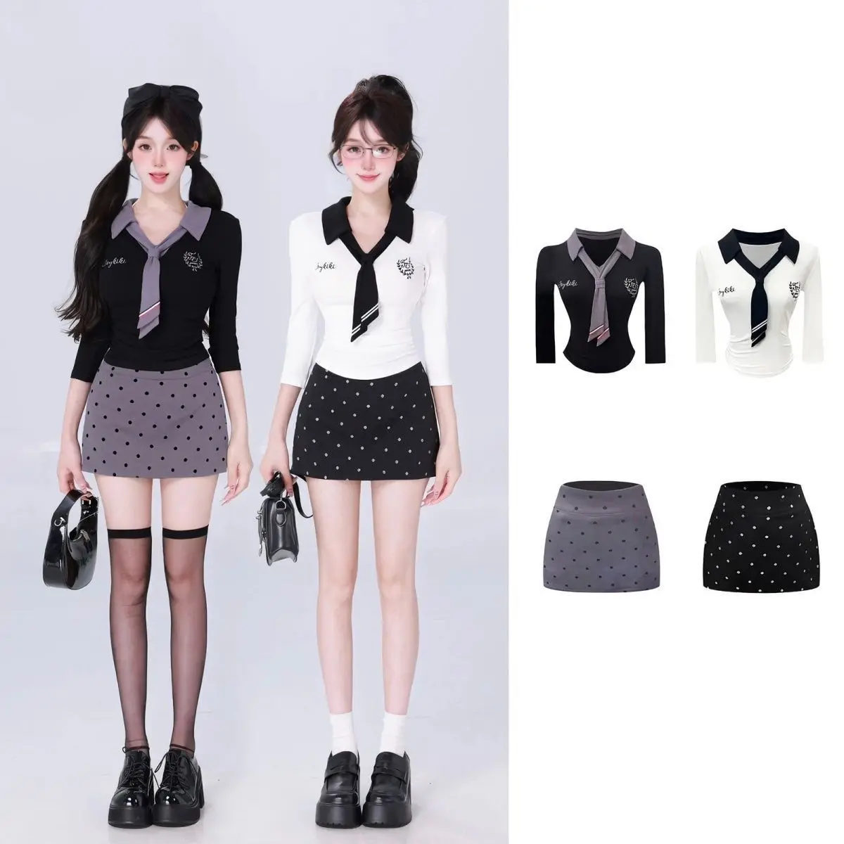Summer New College Style Spicy Girl Embroidered Slim Short Sleeve Shirt Wrap Hip Mini Skirt Sets Two Piece Set Women Outfits
Summer New College Style Spicy Girl Embroidered Slim Short Sleeve Shirt Wrap Hip Mini Skirt Sets Two Piece Set Women Outfits